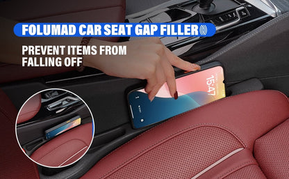 Car Seat Gap Filler, Seat Side Gap Filler with Organizer, 2 In1 Seat Crevice Blocker, Universal Fit Car Fill the Gap between Seat & Console 2 Pack
