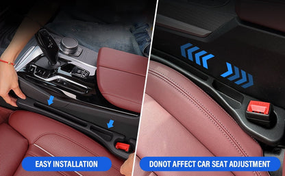 Car Seat Gap Filler, Seat Side Gap Filler with Organizer, 2 In1 Seat Crevice Blocker, Universal Fit Car Fill the Gap between Seat & Console 2 Pack