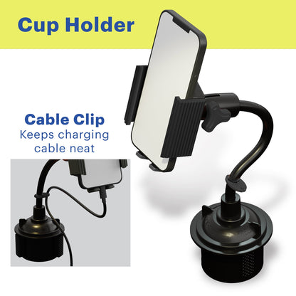  7-In-1 Universal Car Phone Mount Kit, Cup Holder, Vent, Dash, Windshield with Adjustable Ball Joint