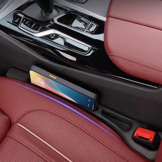 Car Seat Gap Filler, Seat Side Gap Filler with Organizer, 2 In1 Seat Crevice Blocker, Universal Fit Car Fill the Gap between Seat & Console 2 Pack
