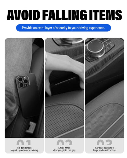 Car Seat Gap Filler, Seat Side Gap Filler with Organizer, 2 In1 Seat Crevice Blocker, Universal Fit Car Fill the Gap between Seat & Console 2 Pack