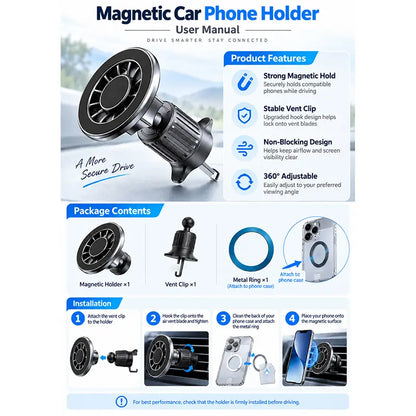 MotivoGrip Magnetic Car Phone Mount