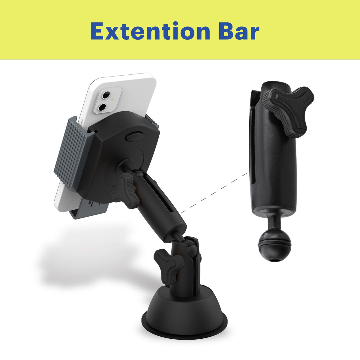  7-In-1 Universal Car Phone Mount Kit, Cup Holder, Vent, Dash, Windshield with Adjustable Ball Joint