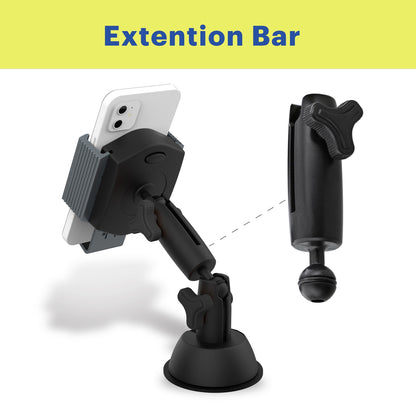  7-In-1 Universal Car Phone Mount Kit, Cup Holder, Vent, Dash, Windshield with Adjustable Ball Joint