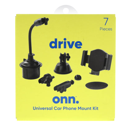  7-In-1 Universal Car Phone Mount Kit, Cup Holder, Vent, Dash, Windshield with Adjustable Ball Joint